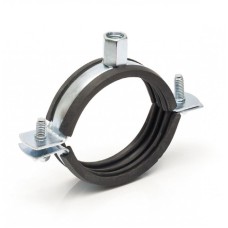Хомут сантехнический крепежный трубный стальной оцинкованный с резиновой прокладкой Strongman 23х15 мм