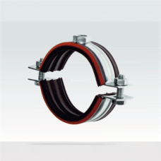 Хомут сантехнический крепежный трубный стальной оцинкованный с резиновой прокладкой 28х20 мм