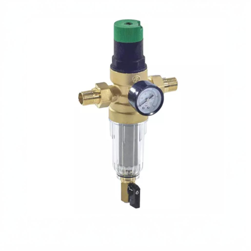 Фильтр сетчатый Т-образный латунный Ду-25 (1") Ру-16 НР (НАР) (Т<40°С) с регулятором давления Honeywell FK06 в Воронеже