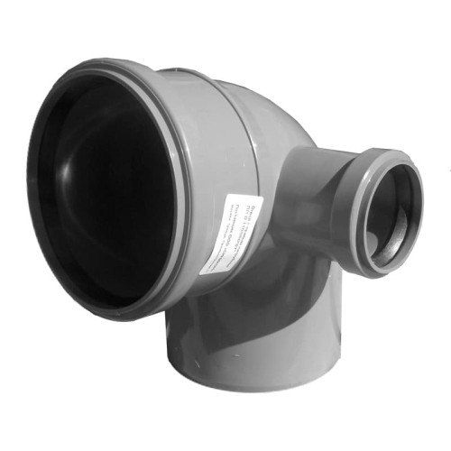 Отвод канализационный PP-H Дн 110-50 45гр с выходом правый серый б/нап в/к RTP (РосТурПласт) в Воронеже