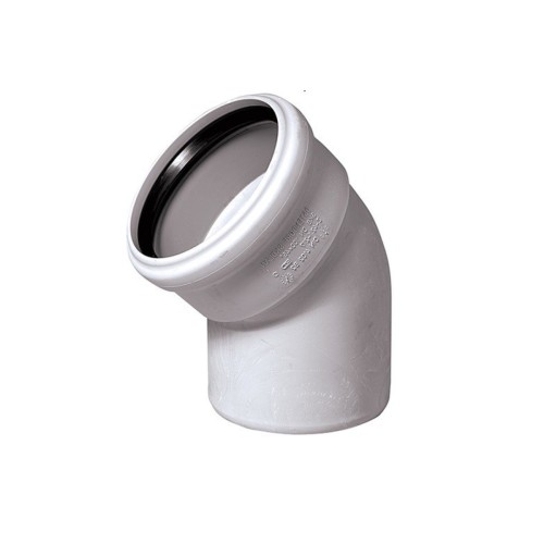 Отвод канализационный PP-M белый Дн 50 45гр бесшумный б/нап в/к RTP (РосТурПласт) в Воронеже