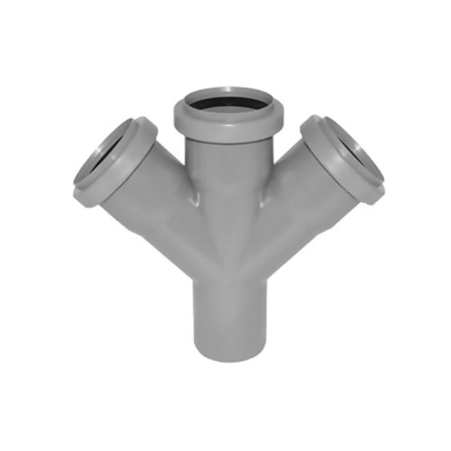 Крестовина PP-H одноплоскостная серая Дн 110-110-110 45гр б/нап в/к RTP (РосТурПласт) 2 в Воронеже