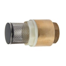 Клапан обратный латунный осевой приемный с сеткой с внутренней резьбой 1,6 МПа 25х92 мм