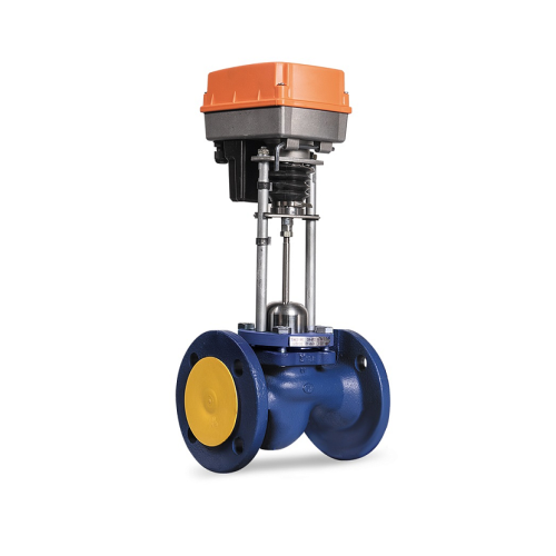 Клапан запорно-регулирующий чугуный односедельный с электроприводом фланцевый 1,6 МПа TRV Теплосила 100х350 мм в Воронеже