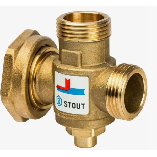 Клапан смесительный латунный термостатический с внутренней-наружной резьбой 1,0 МПа SVM-0050 STOUT 25 мм 1" в Воронеже