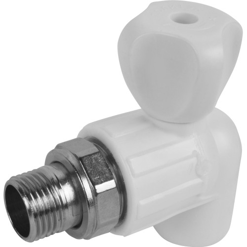Клапан запорный угловой PP-R наружная резьба 2,5 МПа RTP (РосТурПласт) 20 мм 1/2" ГОСТ 32415-2013 в Воронеже