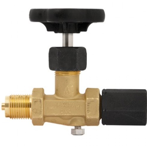 Клапан запорный игольчатый с маховиком стальной с внутренней-наружной резьбой 2,5 МПа ЭКОМЕРА 15 мм 1/2" в Воронеже