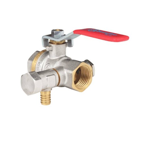 Кран запорный латунный с дренажем и воздухоотводчиком полнопроходной с ручкой-рычагом ВР (ВН) Ру 25 BV.630 MVI 20 мм 3/4" в Воронеже