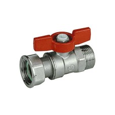 Кран запорный латунный стандартнопроходной с ручкой-бабочкой ВР-накидная гайка Ру 42 R251P Giacomini 15х76 мм 3/4"