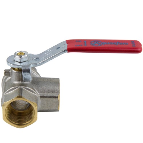 Кран запорный латунный трехходовой стандартнопроходной с ручкой-рычагом ВР (ВН) Ру 25 Ideal 128 Itap 15 мм 1/2" в Воронеже