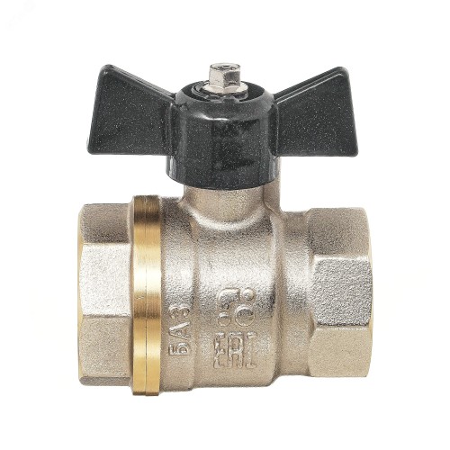 Кран запорный латунный угловой стандартнопроходной с ручкой-бабочкой ВР-НР Ру 40 Pride LD 15 мм 1/2" в Воронеже