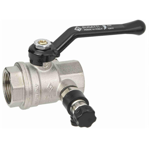 Кран шаровый латунный со спускником полнопроходной с ручкой-рычагом ВР (ВН) Ру 64 Bugatti 330 Bugatti 15 мм 1/2" в Воронеже