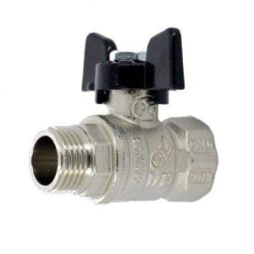 Кран запорный латунный полнопроходной с ручкой-бабочкой ВР-НР Ру 50 Bugatti 917 Bugatti 15 мм 1/2" в Воронеже