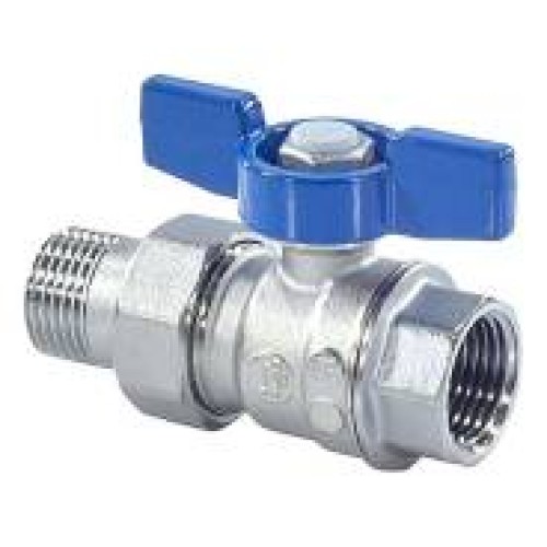 Кран запорный латунный полнопроходной с ручкой-бабочкой ВР-американка Ру 35 R859 Giacomini 15х74 мм 1/2" в Воронеже