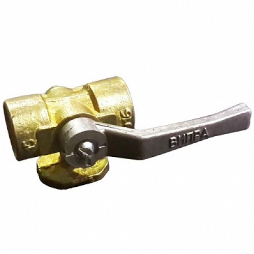 Кран латунный трехходовой стандартнопроходной для манометра с фланцем и ручкой ВР (ВН) Ру 16 Icma 15 мм 1/2" в Воронеже