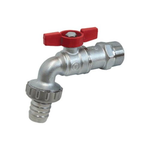 Кран водоразборный латунный стандартнопроходной с ручкой-бабочкой НР-штуцер Ру 10,5 R620 Giacomini 15х82 мм 1/2" в Воронеже