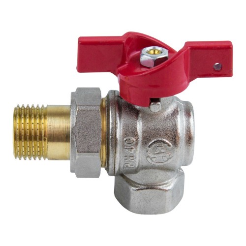 Кран запорный латунный угловой полнопроходной с ручкой-бабочкой ВР-американка Ру 50 Ideal 298 Itap 20 мм 3/4" в Воронеже