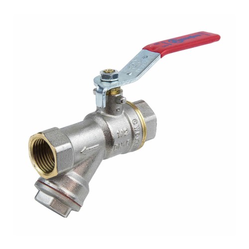 Кран запорный латунный с фильтром полнопроходной с ручкой-рычагом ВР (ВН) Ру 25 BV.631 MVI 15 мм 1/2" в Воронеже