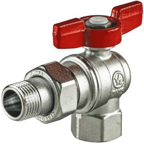 Кран шаровый латунный угловой полнопроходной с ручкой-бабочкой ВР-американка Ру 16 R789 Giacomini 15х79 мм 1/2" в Воронеже