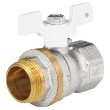 Кран запорный латунный полнопроходной с ручкой-бабочкой ВР-американка Ру 40 Aquasfera Standard 1127 Aquasfera 15 мм 1/2"