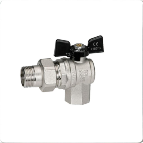 Кран шаровый латунный угловой полнопроходной с ручкой-бабочкой ВР-американка Ру 40 Bugatti 594 Bugatti 15 мм 1/2" в Воронеже