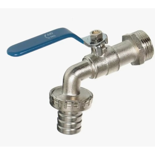 Кран водоразборный латунный стандартнопроходной с ручкой-рычагом НР-штуцер Ру 40 RTP (РосТурПласт) 16 мм 3/4" в Воронеже