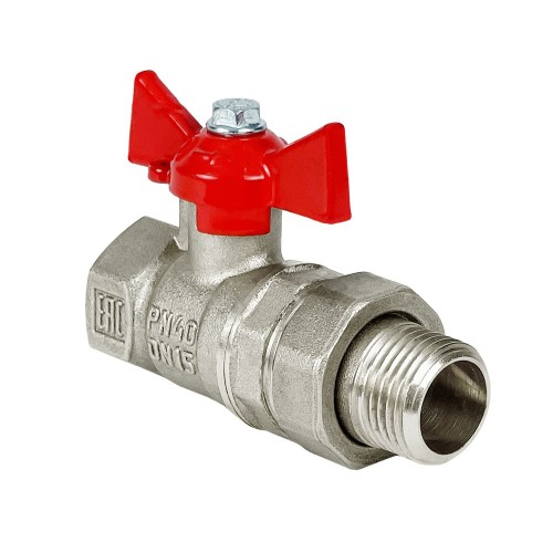 Кран запорный латунный полнопроходной с ручкой-бабочкой ВР-НР Ру 50 Ideal 093 Itap 10 мм 3/8" в Воронеже