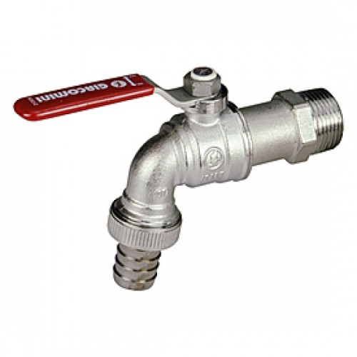 Кран водоразборный латунный стандартнопроходной с ручкой-рычагом НР-штуцер Ру 10,5 R621 Giacomini 15х82 мм 1/2" в Воронеже