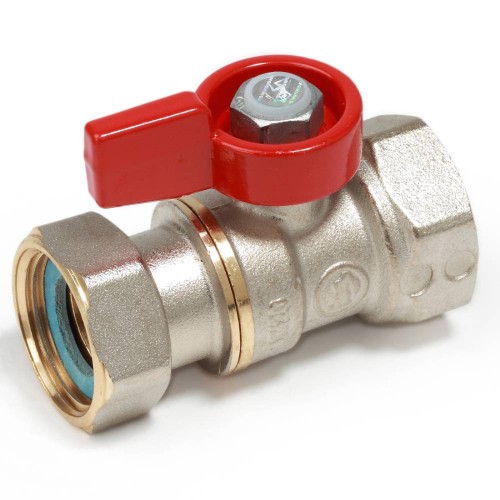 Кран запорный латунный стандартнопроходной с ручкой-флажком ВР-накидная гайка Ру 16 R251 Giacomini 15х68 мм 1/2" в Воронеже