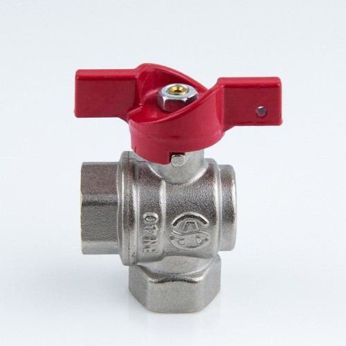 Кран запорный латунный угловой полнопроходной с ручкой-бабочкой ВР-американка Ру 40 BV.522 MVI 15 мм 1/2" в Воронеже