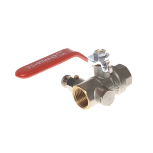 Кран латунный со спускником полнопроходной с ручкой-рычагом ВР (ВН) Ру 40 BVR-DR Ридан 15 мм 1/2" в Воронеже