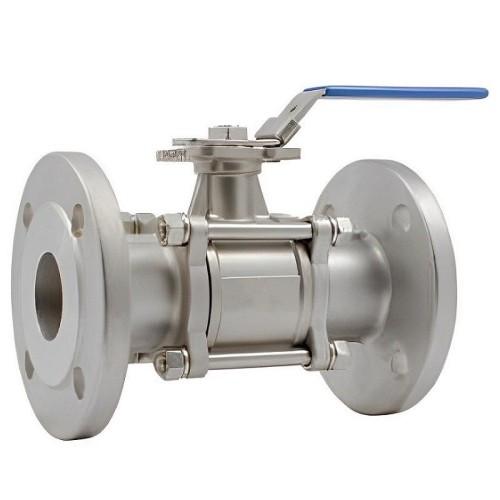 Кран запорный трехсоставной нержавеющий фланцевый полнопроходной ручка-рычаг Ру 16 Benarmo 15 мм в Воронеже