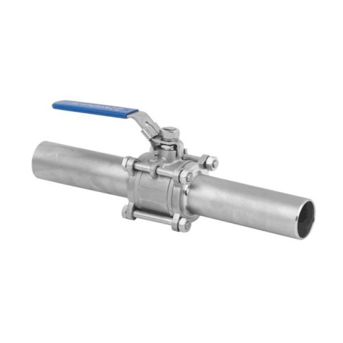 Кран запорный трехсоставной нержавеющий под приварку полнопроходной ручка-рычаг Ру 63 Benarmo 15 мм в Воронеже