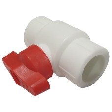 Кран полипропиленовый PP-R запорный прямой стандартнопроходной с внутренней пайкой ручка-бабочка Ру 25 RTP (РосТурПласт) 25 мм ГОСТ 32415-2013