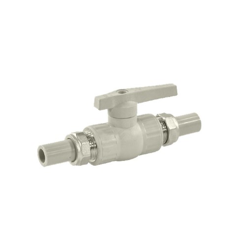 Кран полипропиленовый PP-R запорный прямой полнопроходной с внутренней пайкой серый ручка-рычаг Ру 25 VALFEX 25 мм 1" ГОСТ 32415-2013 в Воронеже