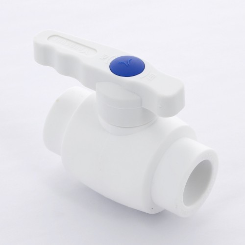 Кран полипропиленовый PP-R запорный прямой стандартнопроходной с внутренней пайкой белый ручка-рычаг Ру 25 VALFEX 25 мм ГОСТ 32415-2013 в Воронеже