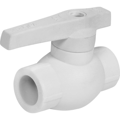 Кран полипропиленовый PP-R запорный прямой стандартнопроходной НР белый ручка-рычаг Ру 25 VALFEX 25 мм 3/4" ГОСТ 32415-2013 в Воронеже