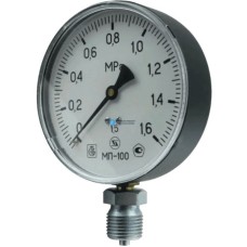 Манометр радиальный диаметр 100мм 0-10 кгс/см2 (0-1,0 МПа) G1/2" МП-100 Завод теплотехнических приборов