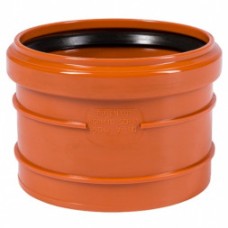Муфта НПВХ (ПВХ) насадная Дн 110 безнапорная коричневая в/к п/клей Ostendorf KGAM