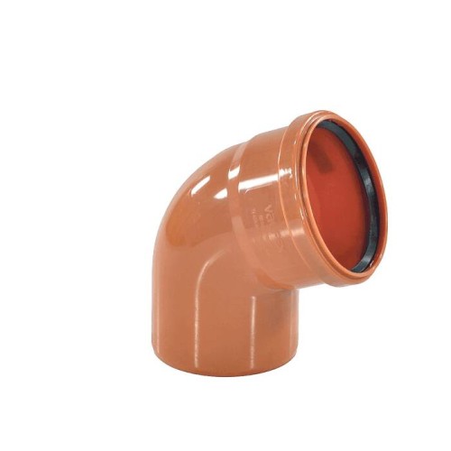 Отвод НПВХ (ПВХ) с раструбом Дн 160 87гр коричневый безнапорный в/к Aquaviva в Воронеже