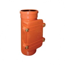 Ревизия НПВХ (ПВХ) с раструбом Дн 160 коричневая безнапорная в комплекте с крышкой Ostendorf KGRE