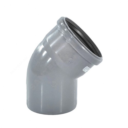 Отвод НПВХ (ПВХ) с раструбом серый Дн 110 45гр безнапорный в/к ТУ 6-49-33-92 Хемкор в Воронеже