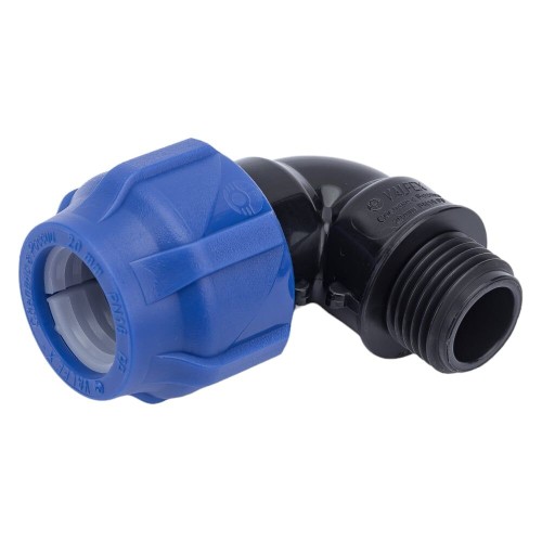 Отвод ПЭ компрессионный Дн 20-3/4" 90гр Ру-16 НР (НАР) RTP (РосТурПласт) в Воронеже