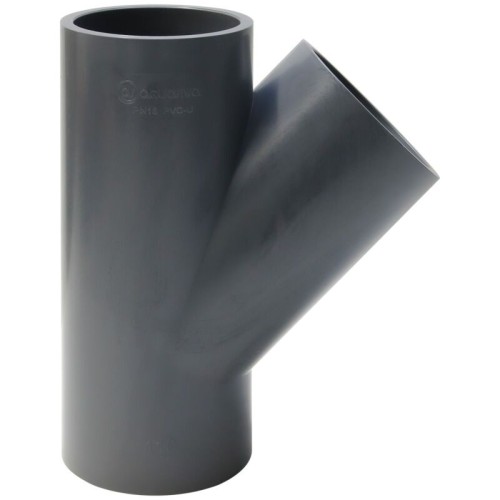 Тройник ПВХ клеевой Дн 110 45гр Ру-16 серый напорный Aquaviva в Воронеже