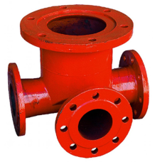 Тройник с пожарной подставкой фланцевый ППТФ стальной Ду 150-150 Ру-10 КЗПО