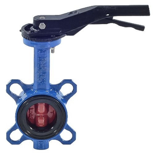 Затвор ручной с чугунным диском и рукояткой межфланцевый 1,6 МПа EPDM VP5445S GGG50 Tecofi 65 мм в Воронеже